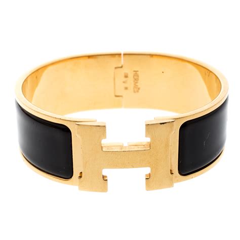 hermes men bracelet gold and black|hermes clic clac bracelet sizes.